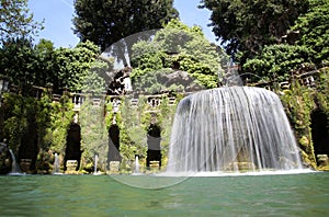 Fontana dell'Ovato, Villa d`Este fountain and garden in Tivoli n