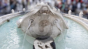 The Fontana della Barcaccia or Fountain fo the Ugly Boat, Rome