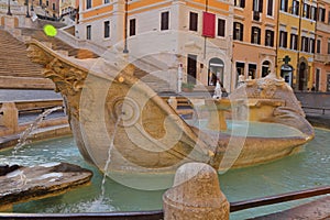 Fontana della Barcaccia in Piazza di Spagna Rome