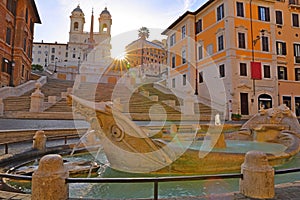 Fontana della Barcaccia in Piazza di Spagna Rome