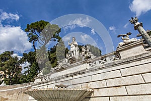 Fontana della Dea Roma in Piazza del Popolo in Rome