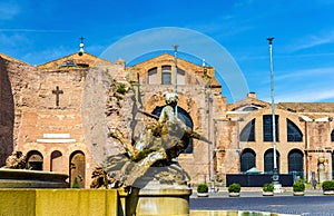 Fontana delle Naiadi and Santa Maria degli Angeli e dei Martiri Basilica in Rome photo