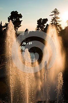 Fontana di Nettuno on sunset tivoli