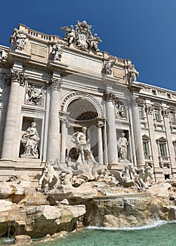 Fontana di Trevi - The Trevi Fountain  at the junction of three roads, designed by Italian architect Nicola Salvi and completed by