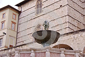The Fontana maggiore in Perugia in Tuscany in Italy