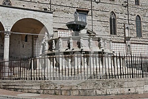 The Fontana Maggiore in Piazza IV Novembre in front of the San Lorenzo Cathedral in Perugia