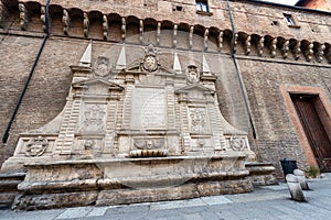 Fontana Vecchia - Old marble fountain in Bologna Italy