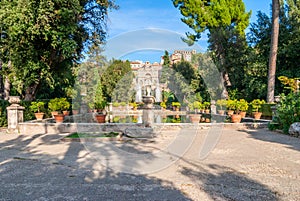 Fontane del Nettuno e dell` Organo famous Italian Renaissance Villa D`este gardens in Tivoli, Italy