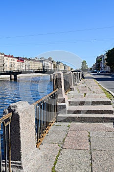 The Fontanka river embankment in St.Petersburg