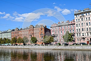 The Fontanka river embankment in St.Petersburg