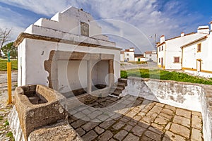 The Fonte Branca (White Fountain), a 15th century fountain in Flor da Rosa near the Monastery