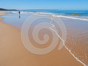Fonte da Telha Beach in the Costa da Caparica coast during summer. photo