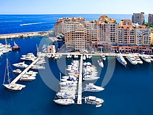 Fontvieille, district of Monaco. view of marina photo