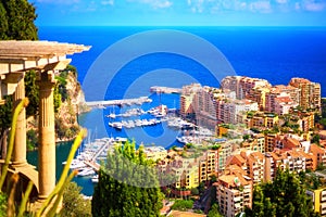 Fontvieille and its beautiful marina as seen from above photo