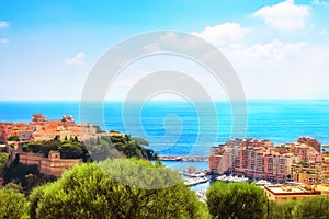 Fontvieille, the Rocher, and the sea photo