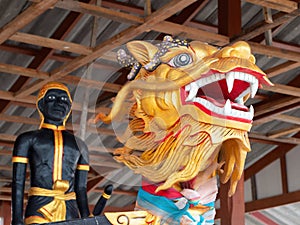 Foo dog at Buddhist temple in Thailand