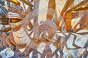 Foo dog sculpture, Kakku Pagodas, Myanmar