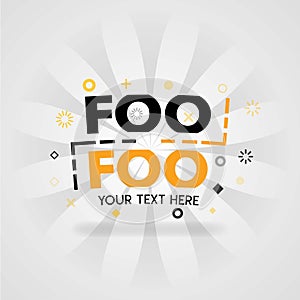 Foo foo eating a logo. with recipe finder and restaurant food menu