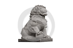 Foo Fu dog or chinese guardian lion isolated on white background