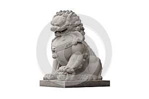 Foo Fu dog or chinese guardian lion isolated on white background