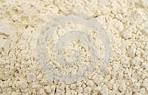 Food additiveAnimal protein powder. Heap on white background