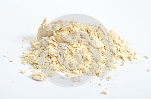 Food additiveAnimal protein powder. Heap on white background photo