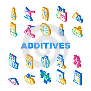 Food Additives Formula Collection Icons Set Vector