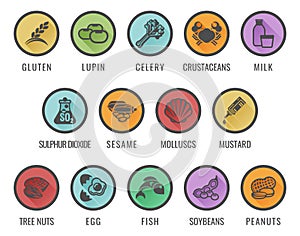 Food Allergen Allergy Icons photo