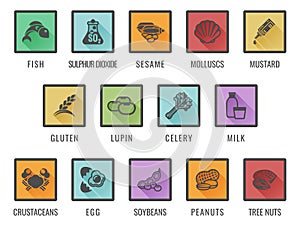 Food Allergy Allergen Icons