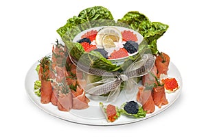 Food - appetizer plate-caviar and fish