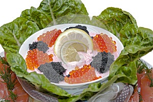 Food - appetizer plate-caviar and fish