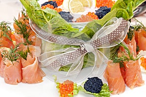 Food - appetizer plate-caviar and fish