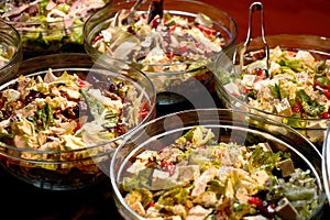 Food background, close-up. Catering buffet food in hotel restaurant