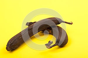 Food background with rotten bananas