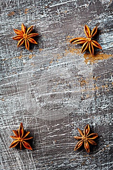 Food background with star anise