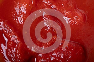 Food background, tomato sauce texture, top view