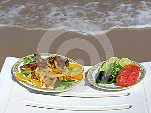 Food on the beach