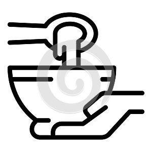 Food beggar icon outline vector. Famine charity campaign