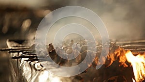 Food being cooked in wedding ceremony.