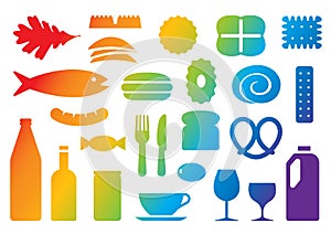 Food & beverage colorful icons vector photo