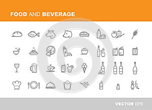 Food and beverage icons