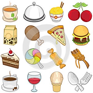 Food & Beverages Icons - Illustration