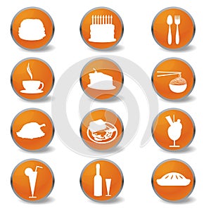 Food and beverages web icons