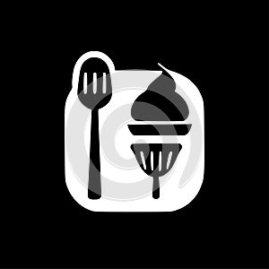 Food - black and white vector illustration