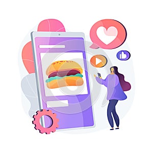 Food blogging abstract concept vector illustration.