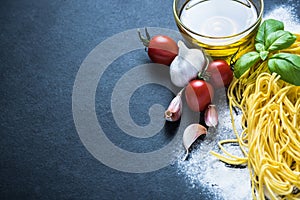 Food border background,homemade pasta