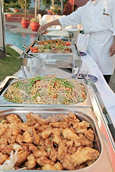 Food at buffet