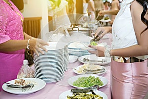 Food Buffet Catering Dining Eating Party Sharing Concept.
