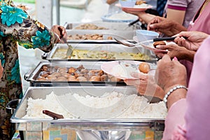 Food Buffet Catering Dining Eating Party Sharing Concept.people group catering buffet food indoor in luxury restaurant