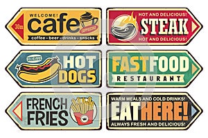 Food, cafe bar and restaurant signs collection